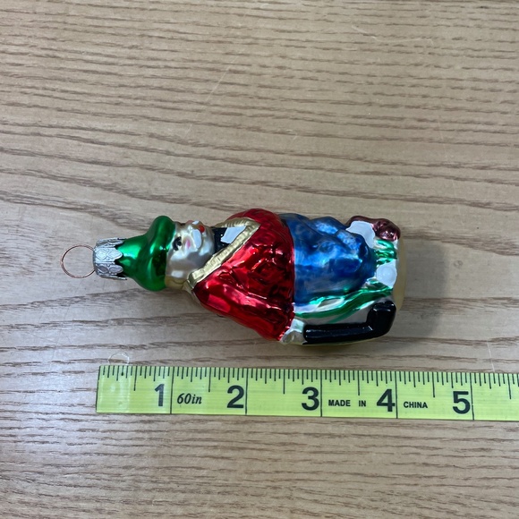 Vtg Inge Glas Christmas Ornament German Golfer Duffer Hand Painted Blown Glass - Picture 7 of 8